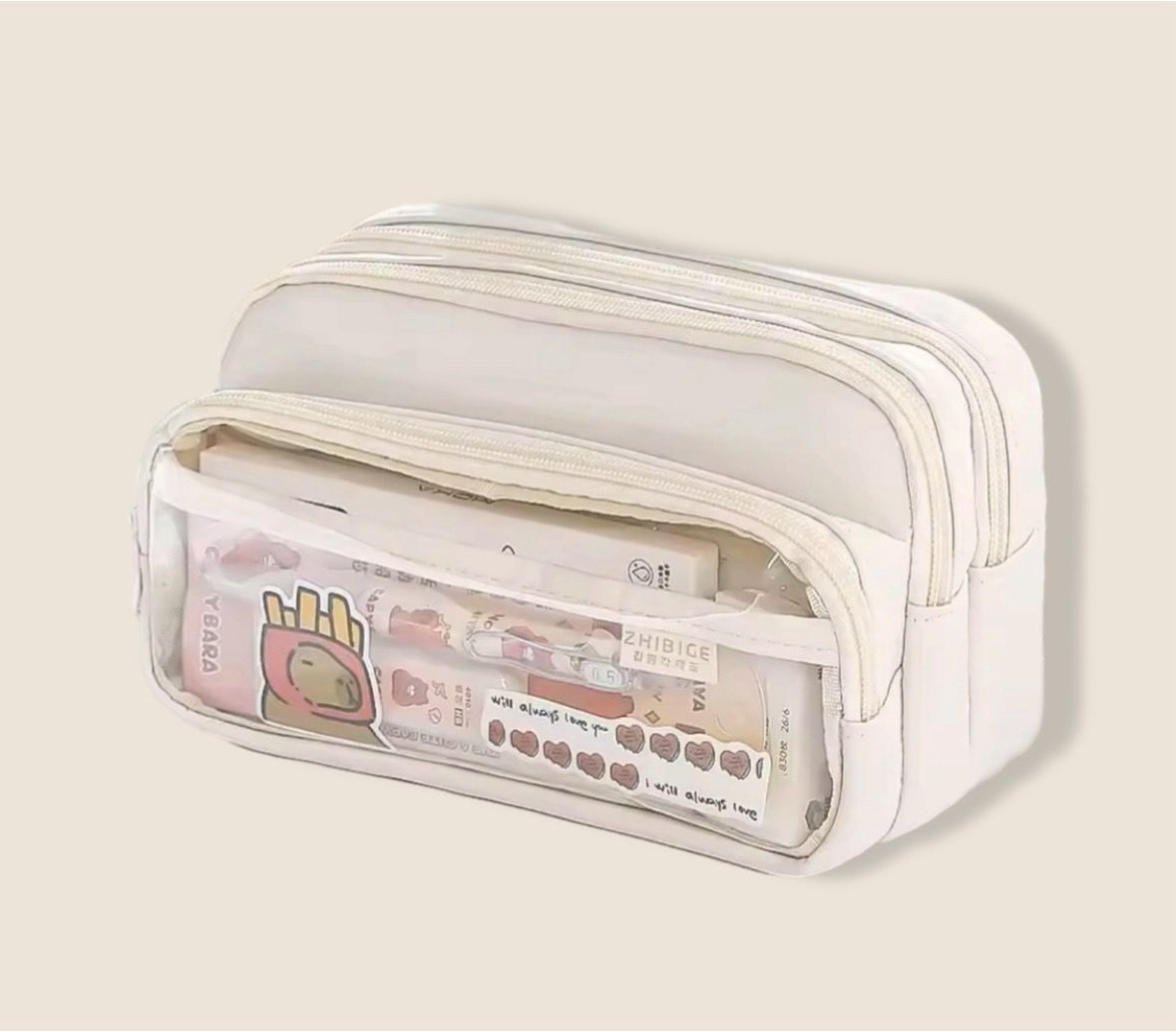 Estuche de Lapiceros Beige