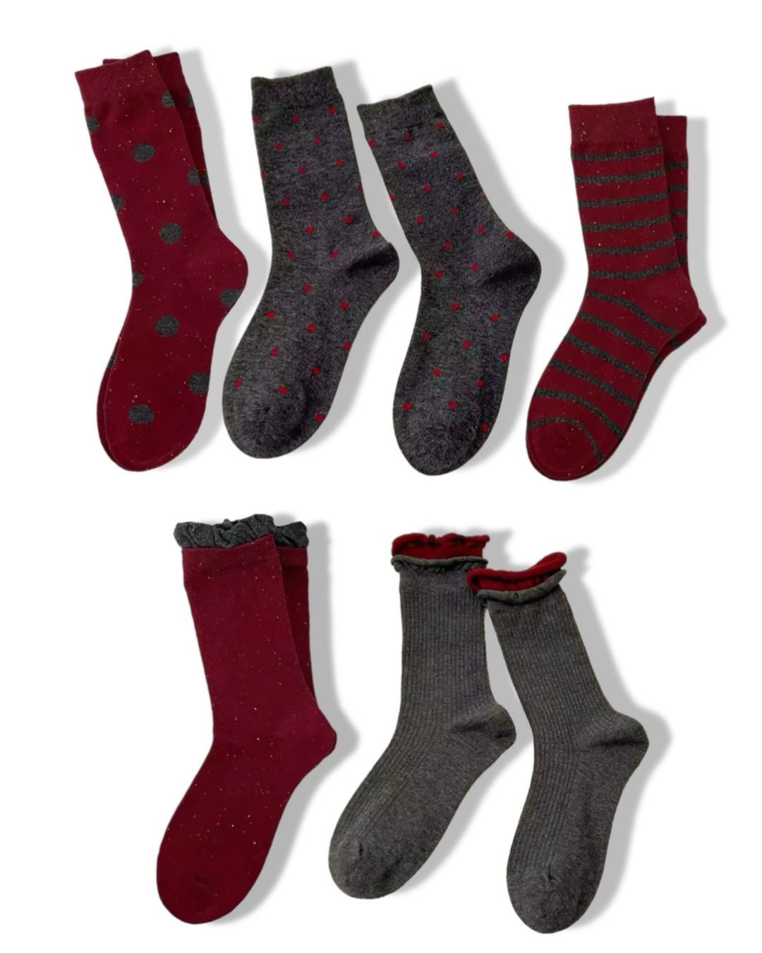 Red Wine Gray Socks