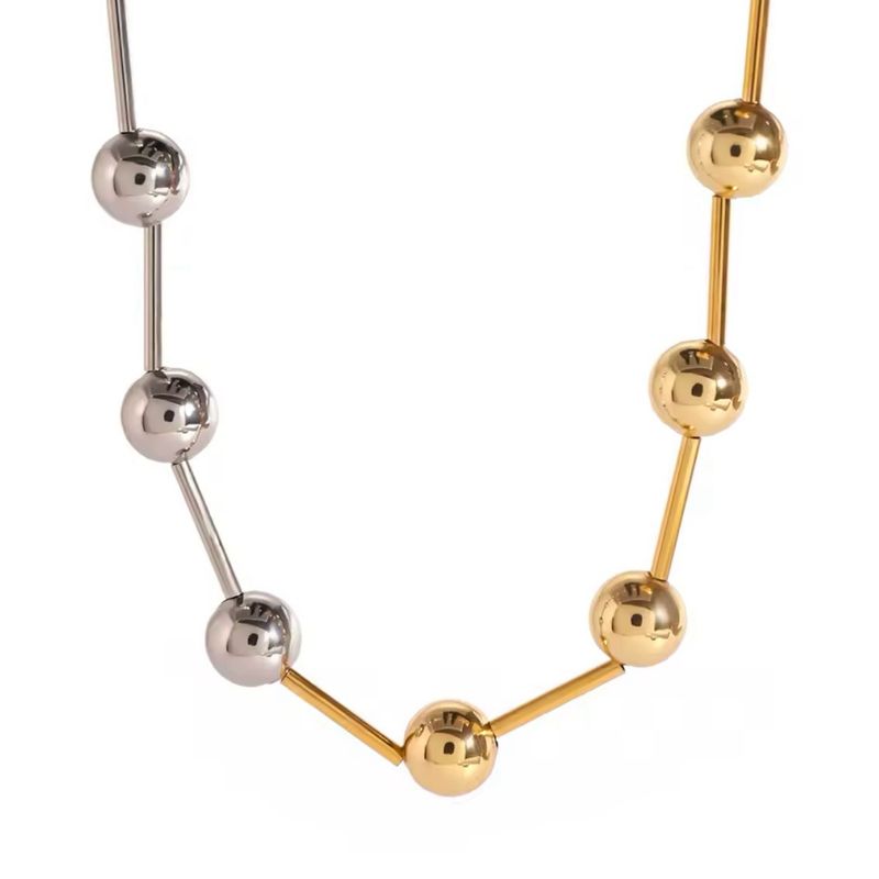 Gold-Silver Necklace Beads