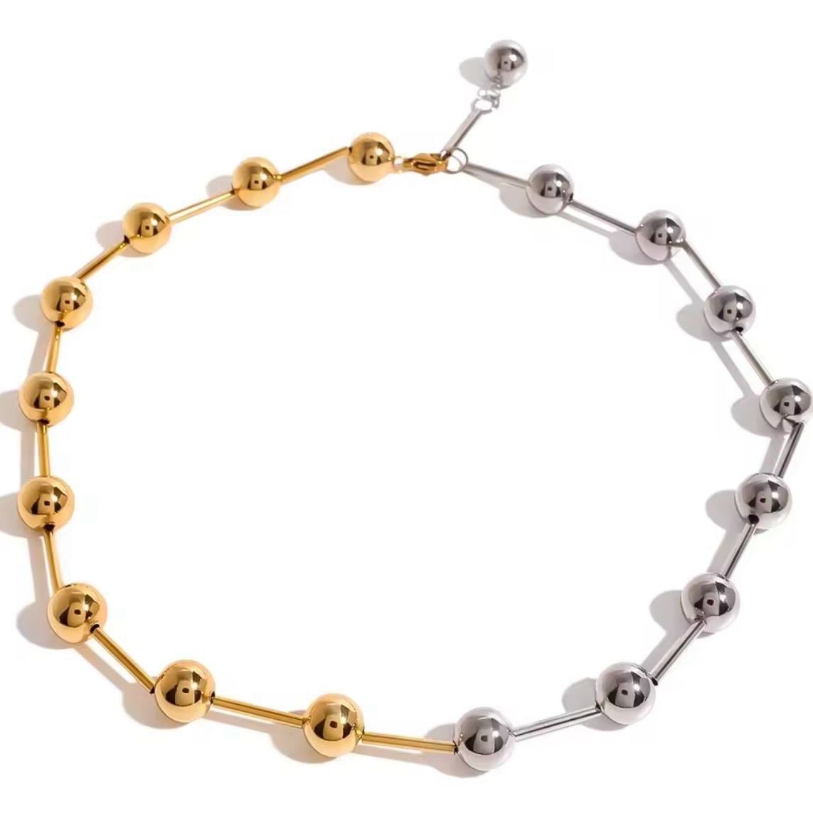 Gold-Silver Necklace Beads
