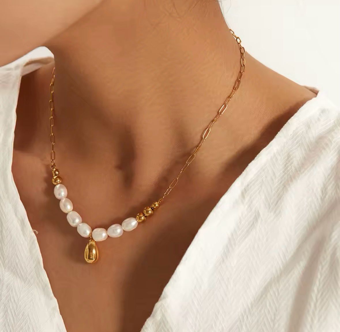 Collar Perlas Gota