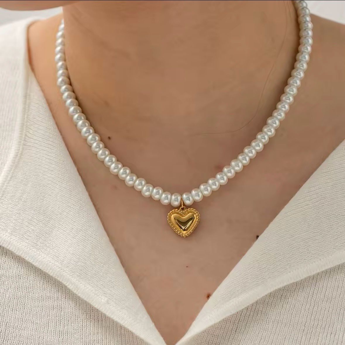 Collar Perla Corazón