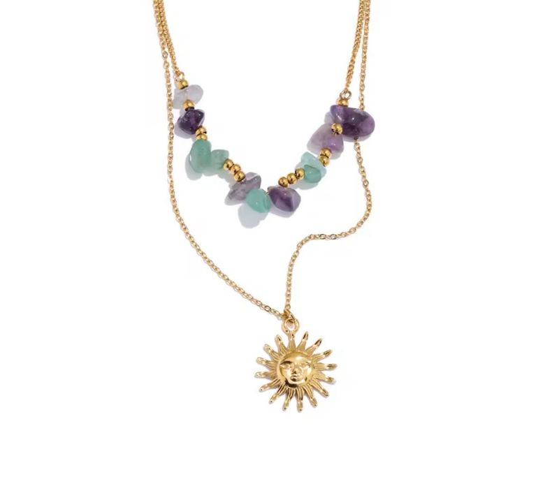 Gold Sun Double Necklace