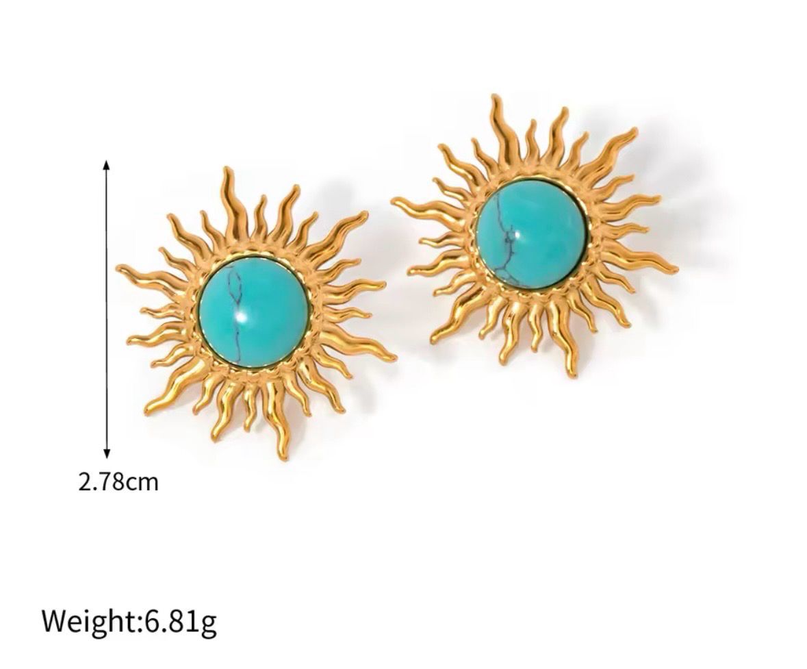 Aqua Sun Earrings