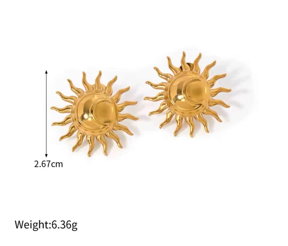 Gold Sun Earrings