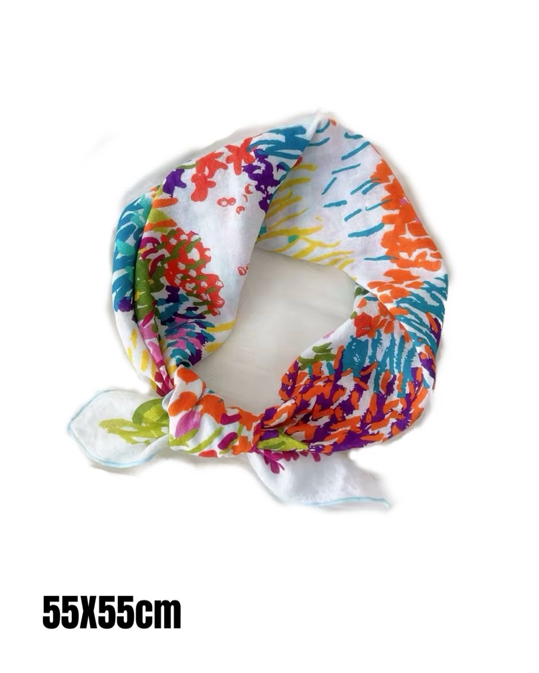 White Colorful Scarf