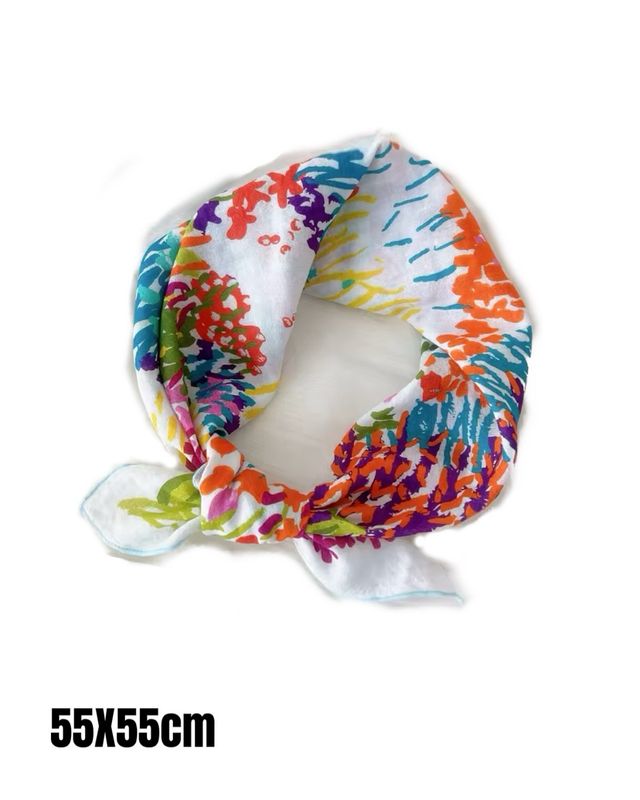 White Colorful Scarf