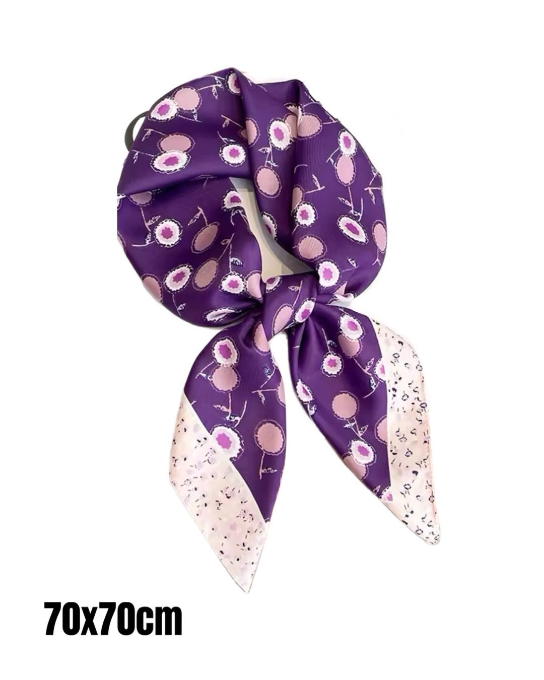 Purple Cotton Flower Scarf