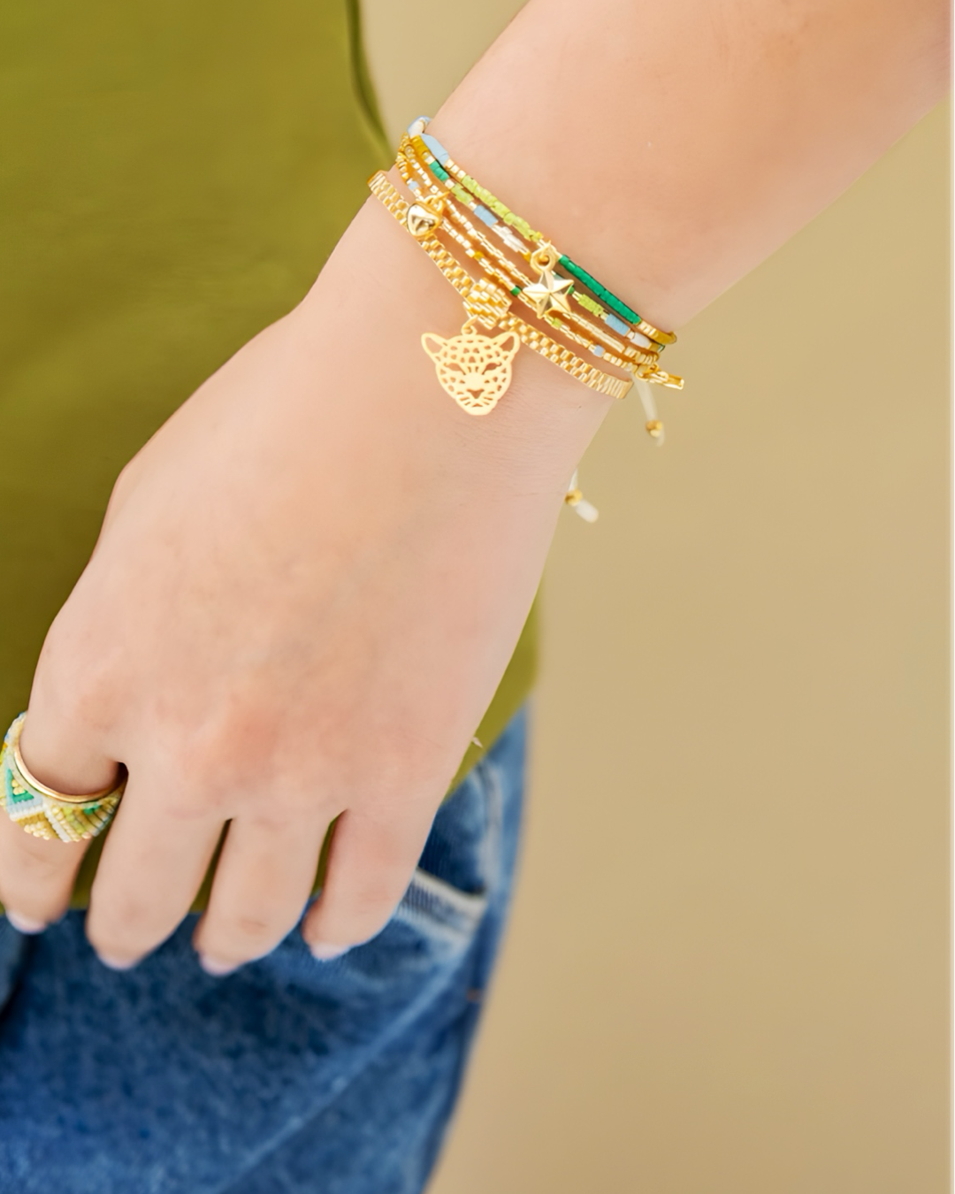 Set pulseras Miyuki Pantera