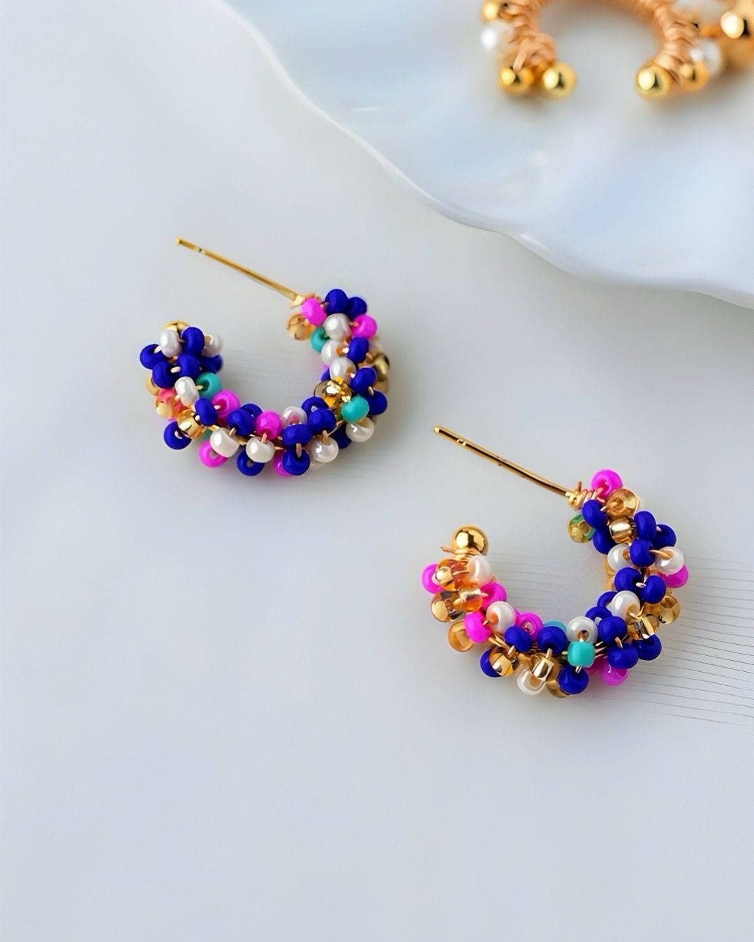 Argollas Azul Fucsia