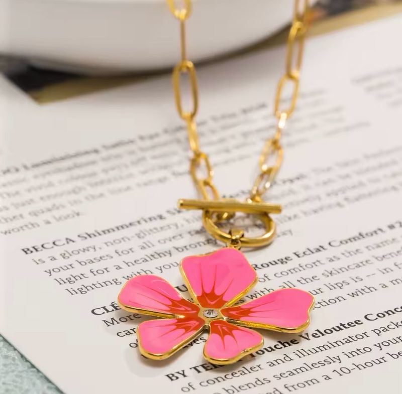 Pink Flower Necklace