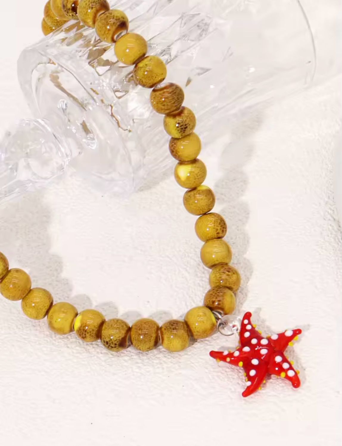 Mustard Starfish Necklace