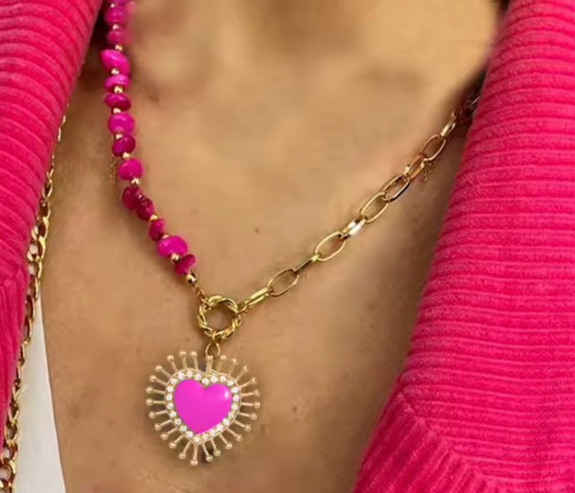 Pink Heart Necklace