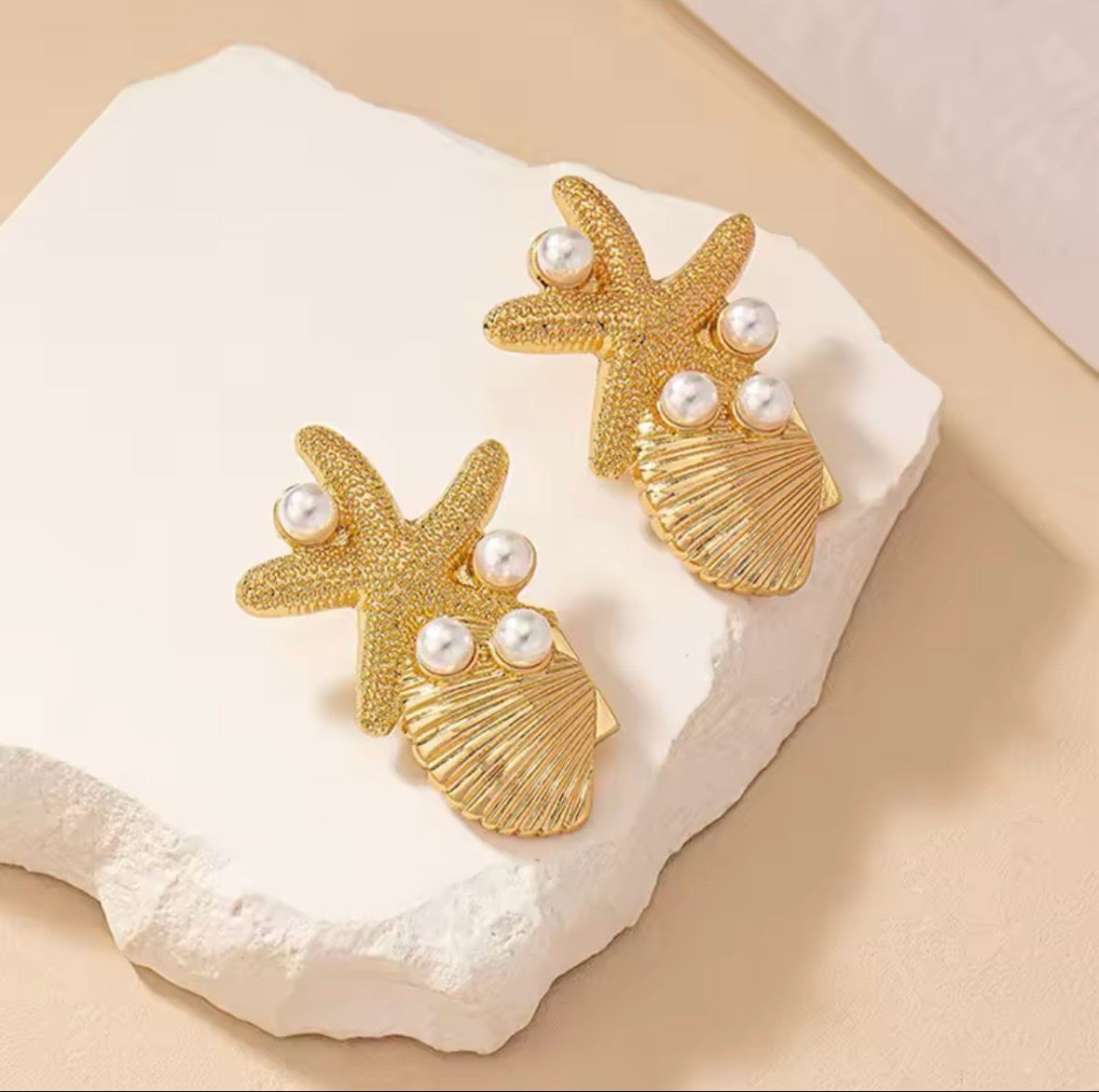 Starfish Shell Earrings