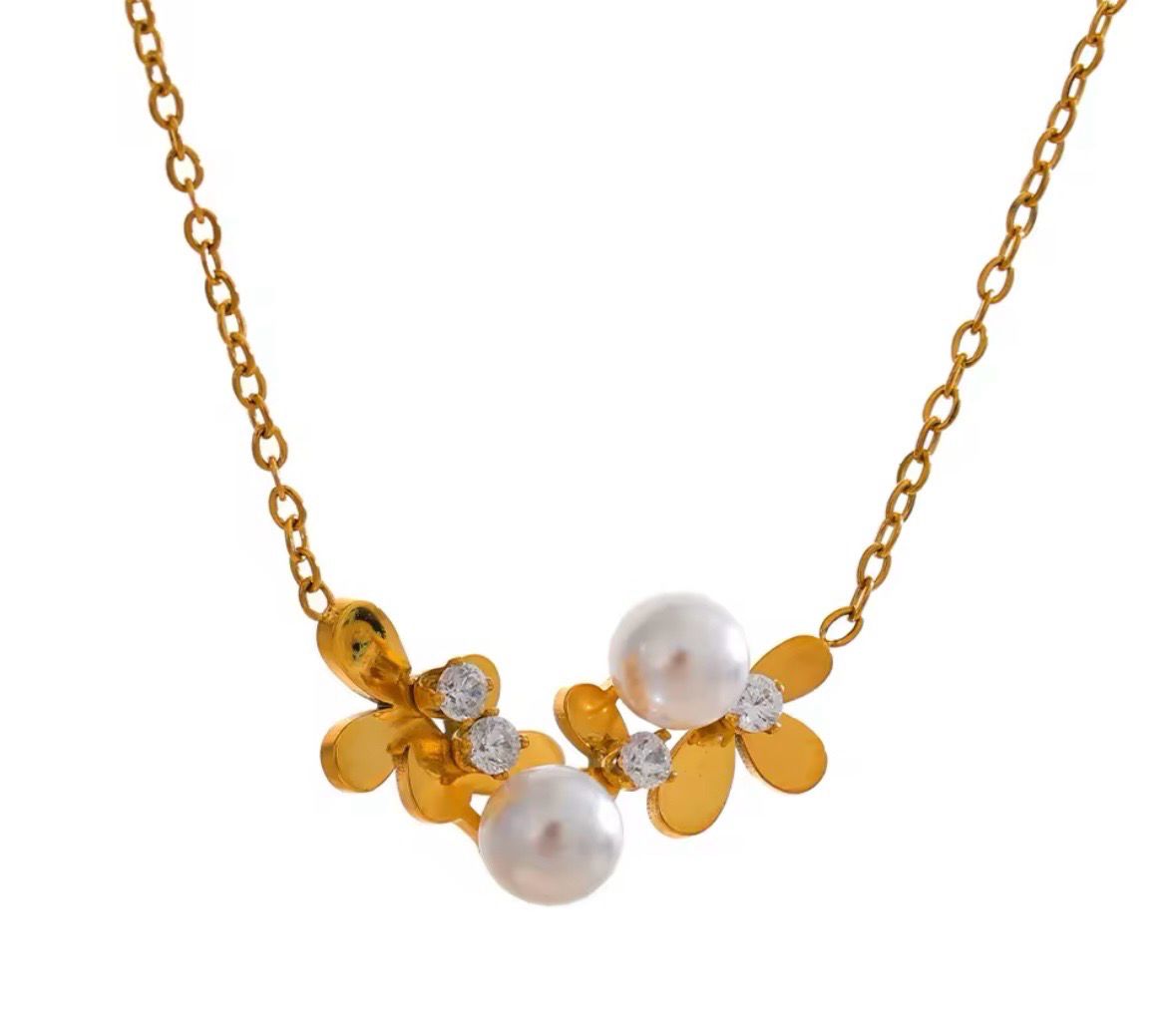 Flowers Pearl Necklace