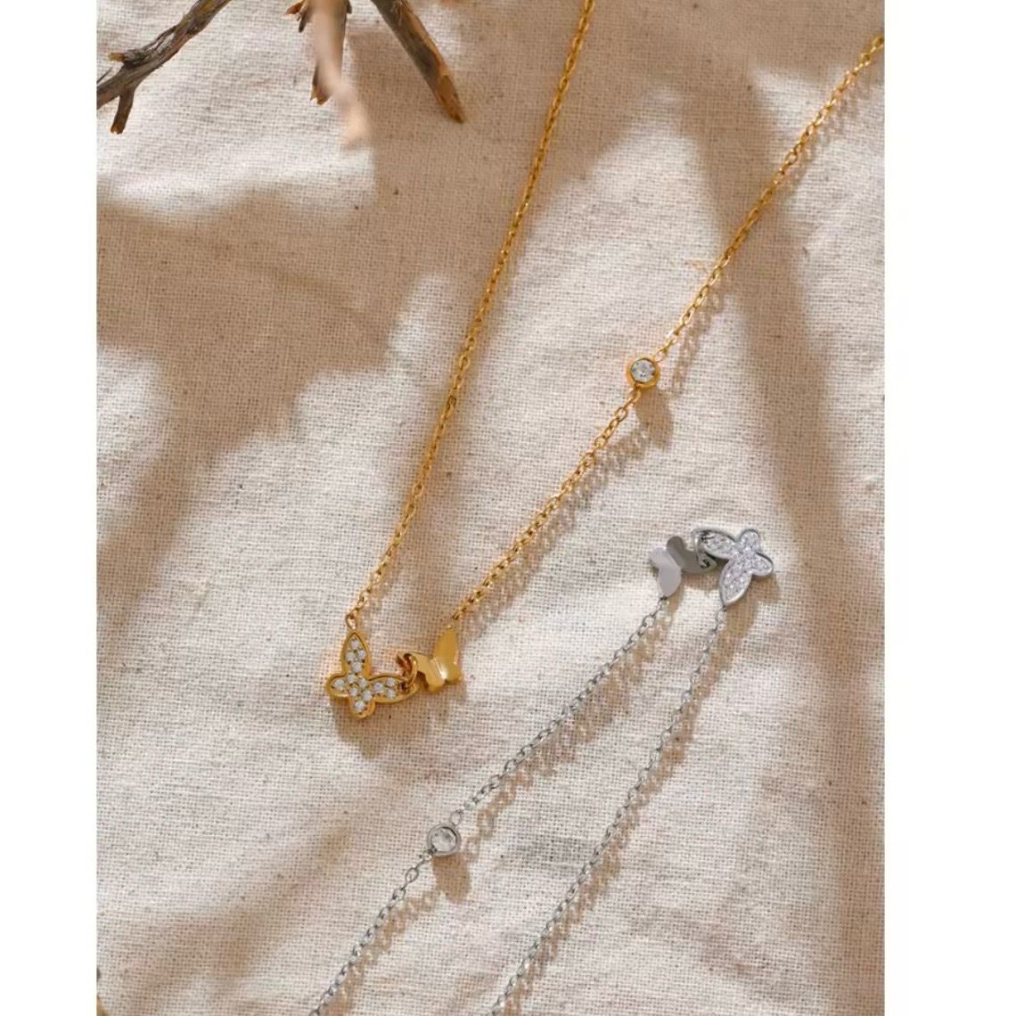 Two Butterflies Necklace