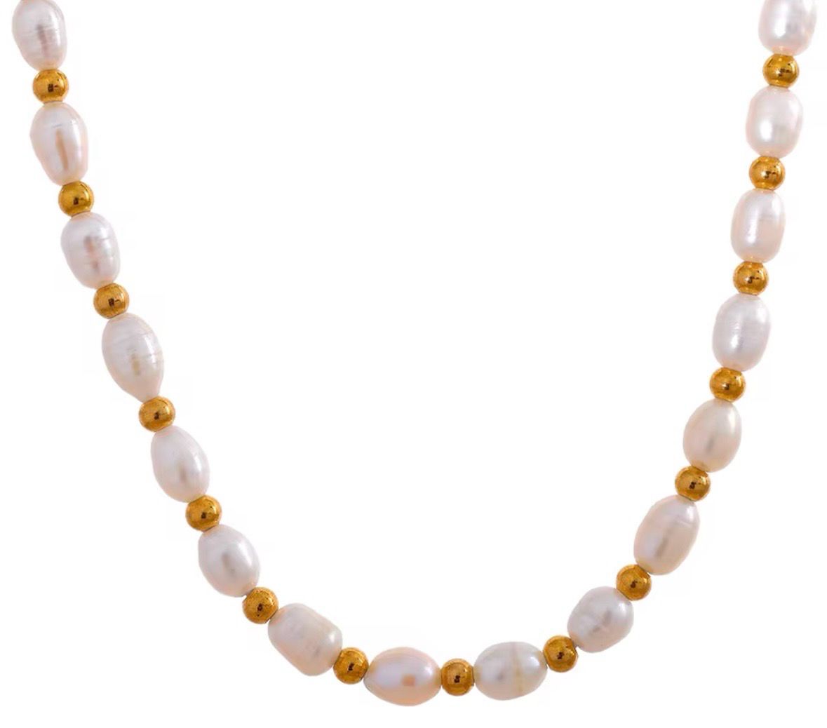 Gold Pearl Necklace