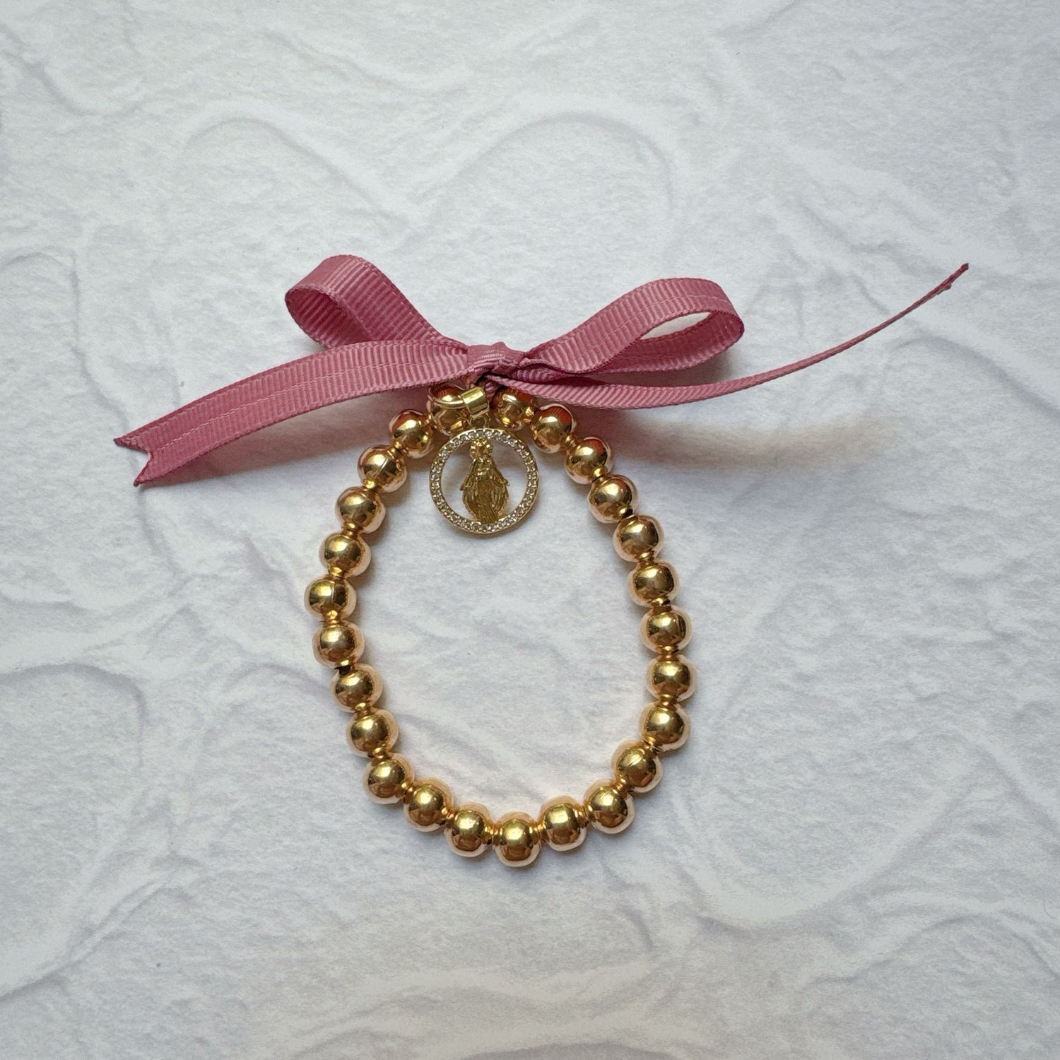 Pink Virgen María Bracelet