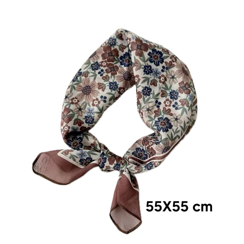 Brown Flowers Scarf