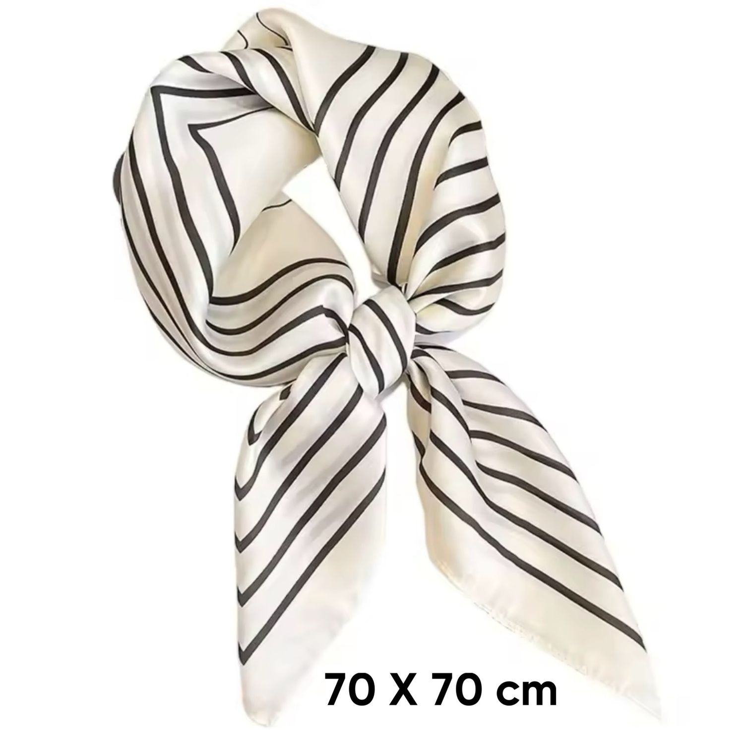 Striped White Scarf