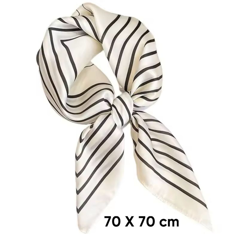 Striped White Scarf