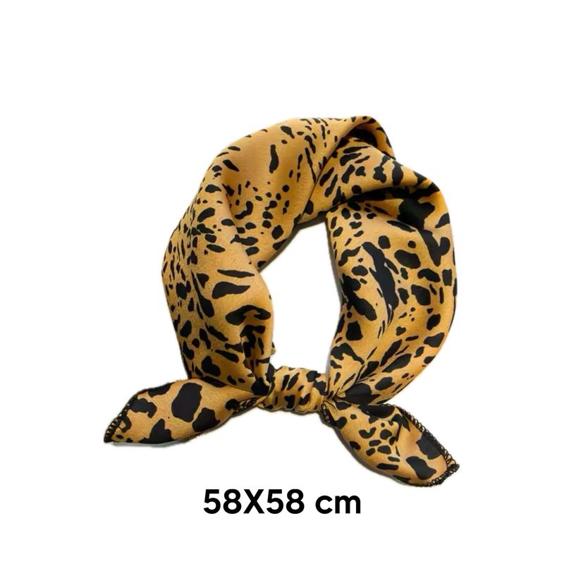Yellow Leopard Print Scarf