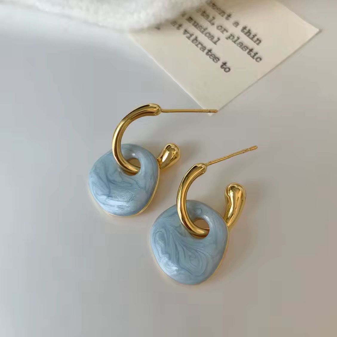 Italy light blue drops Earrings