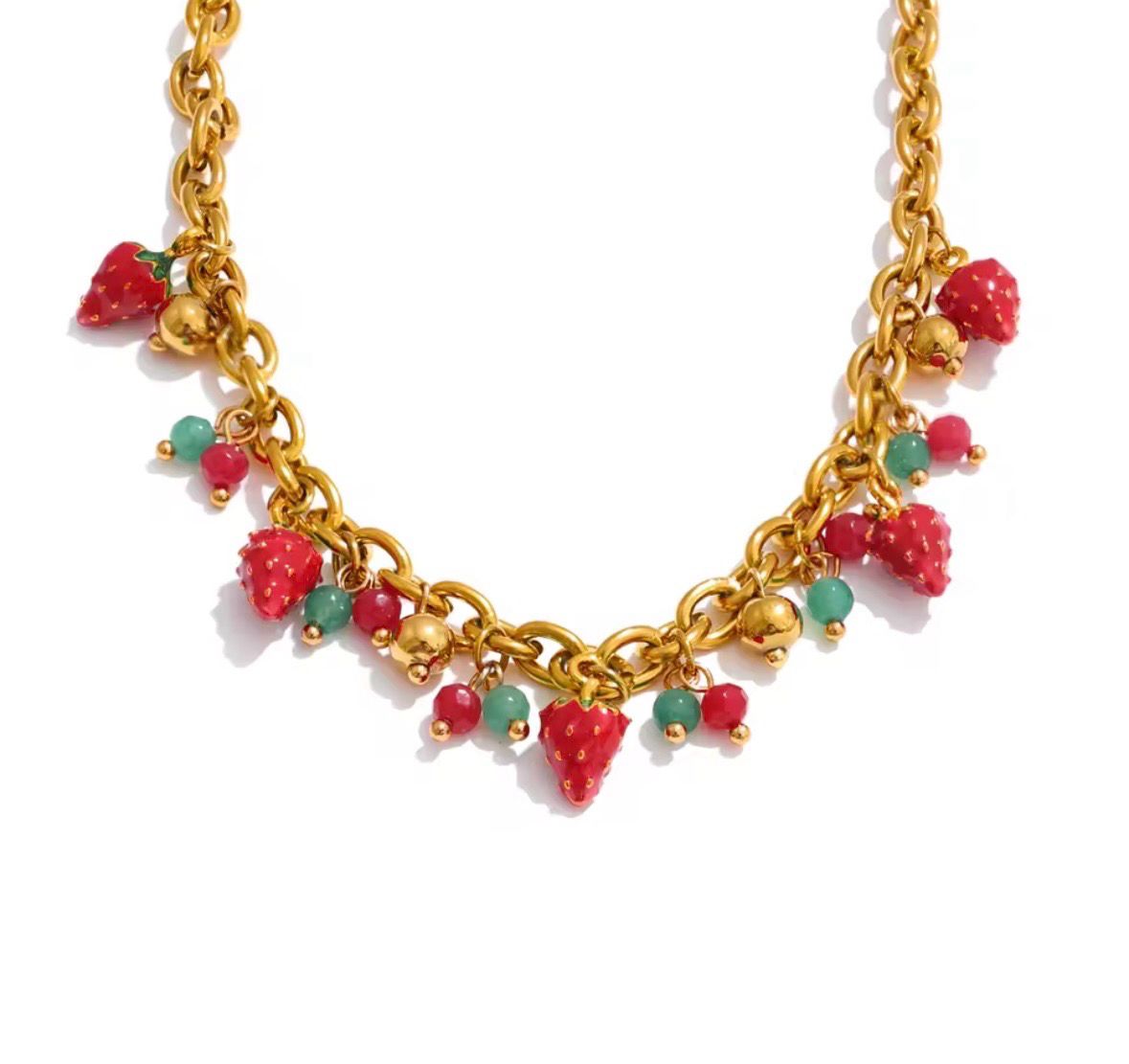 Strawberries Charms  Necklace