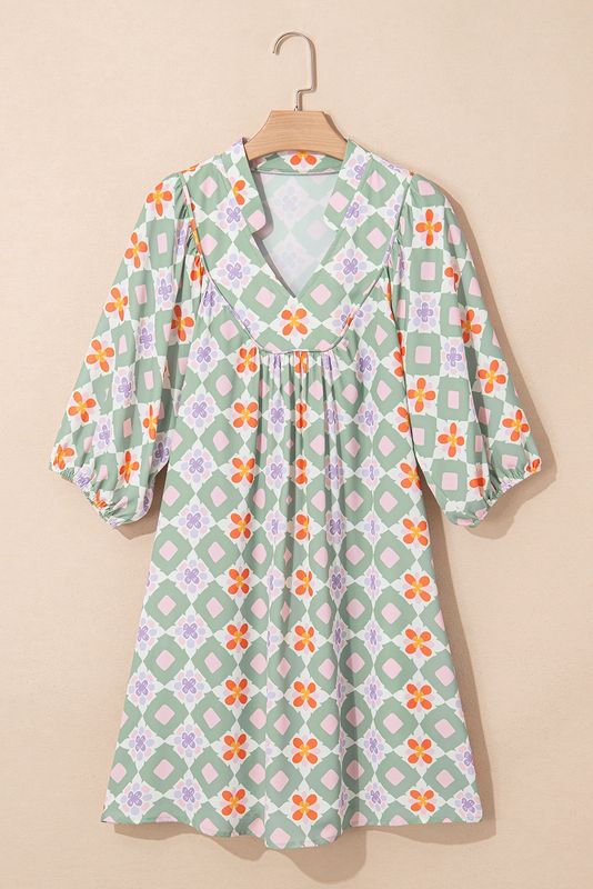 Green Geometric Floral Spring
