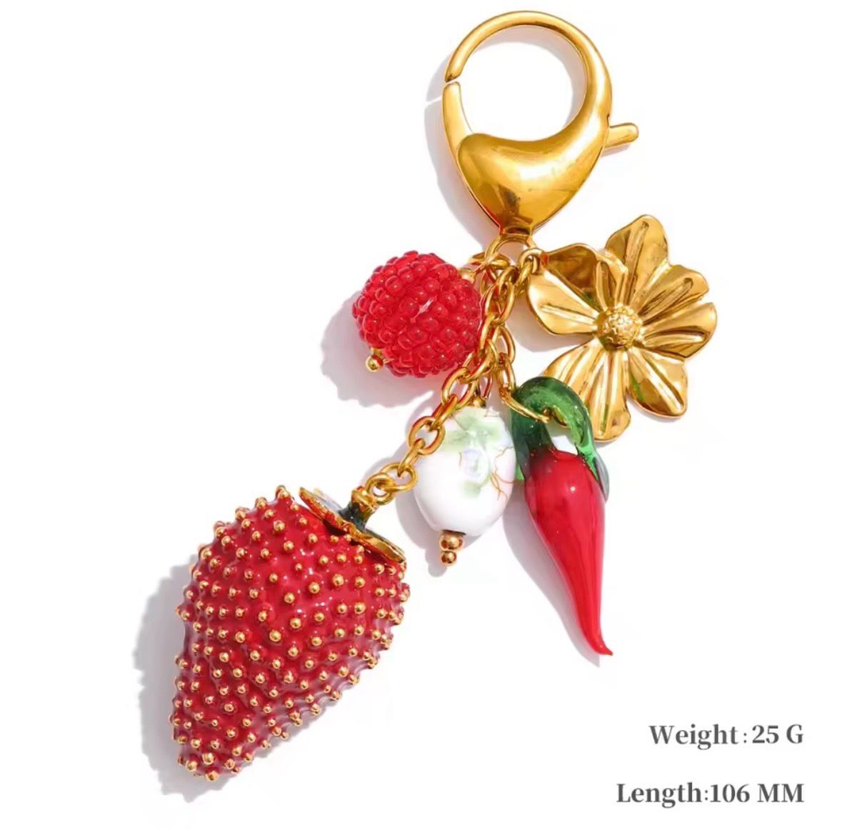 Strawberry Bag Charm