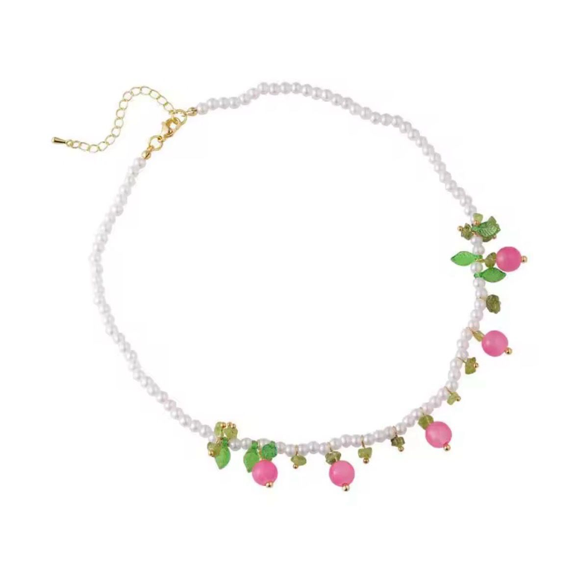 Leaf in Pink Necklace
