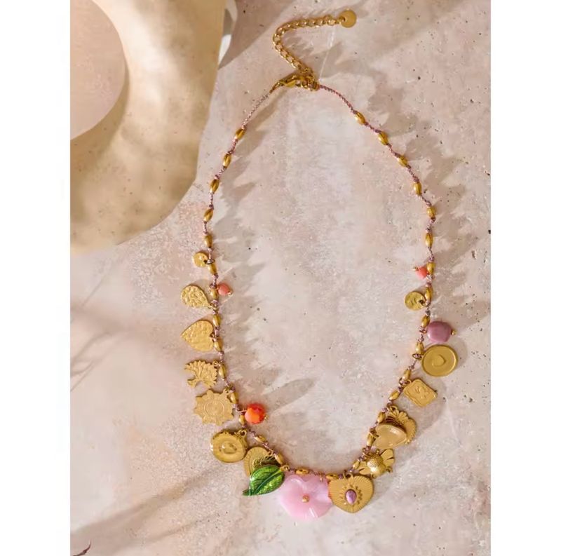Pink Flower Necklace