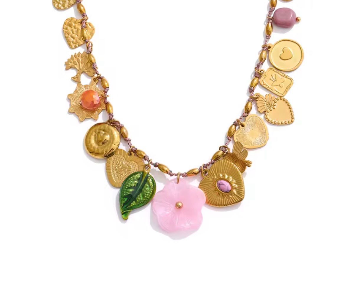 Pink Flower Necklace