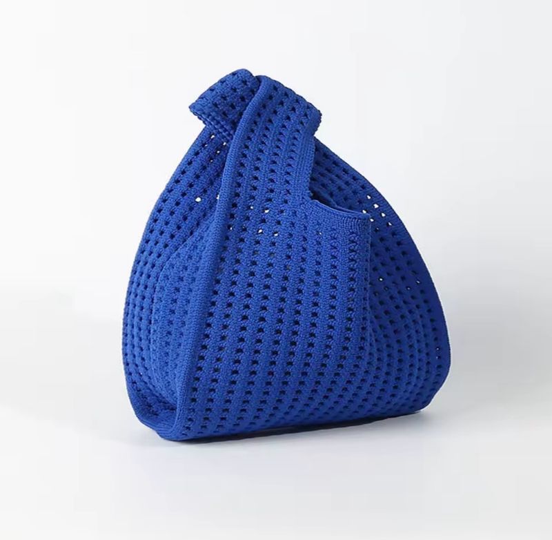 Blue Handmade Knit Handbag