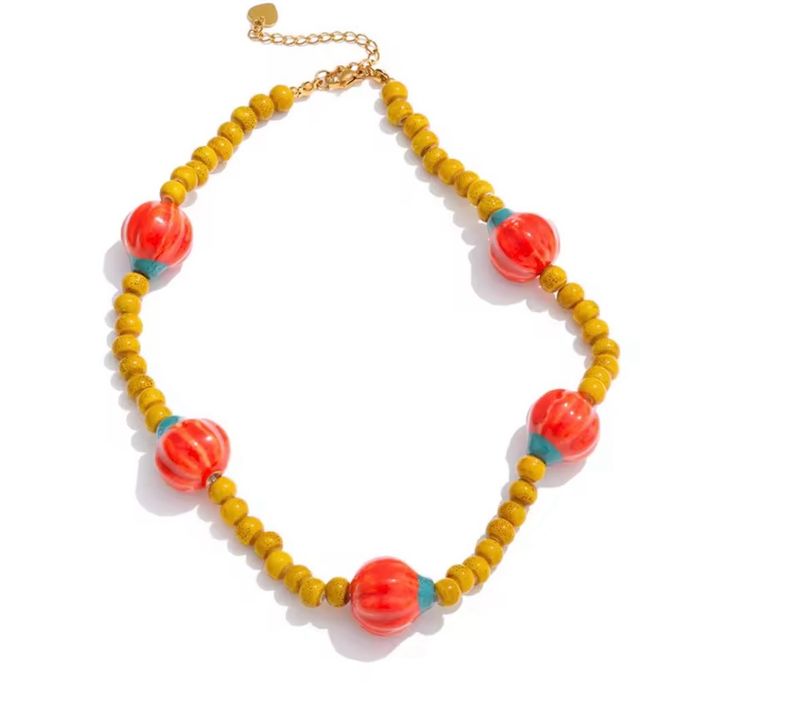 Pumpkin Beads Necklace