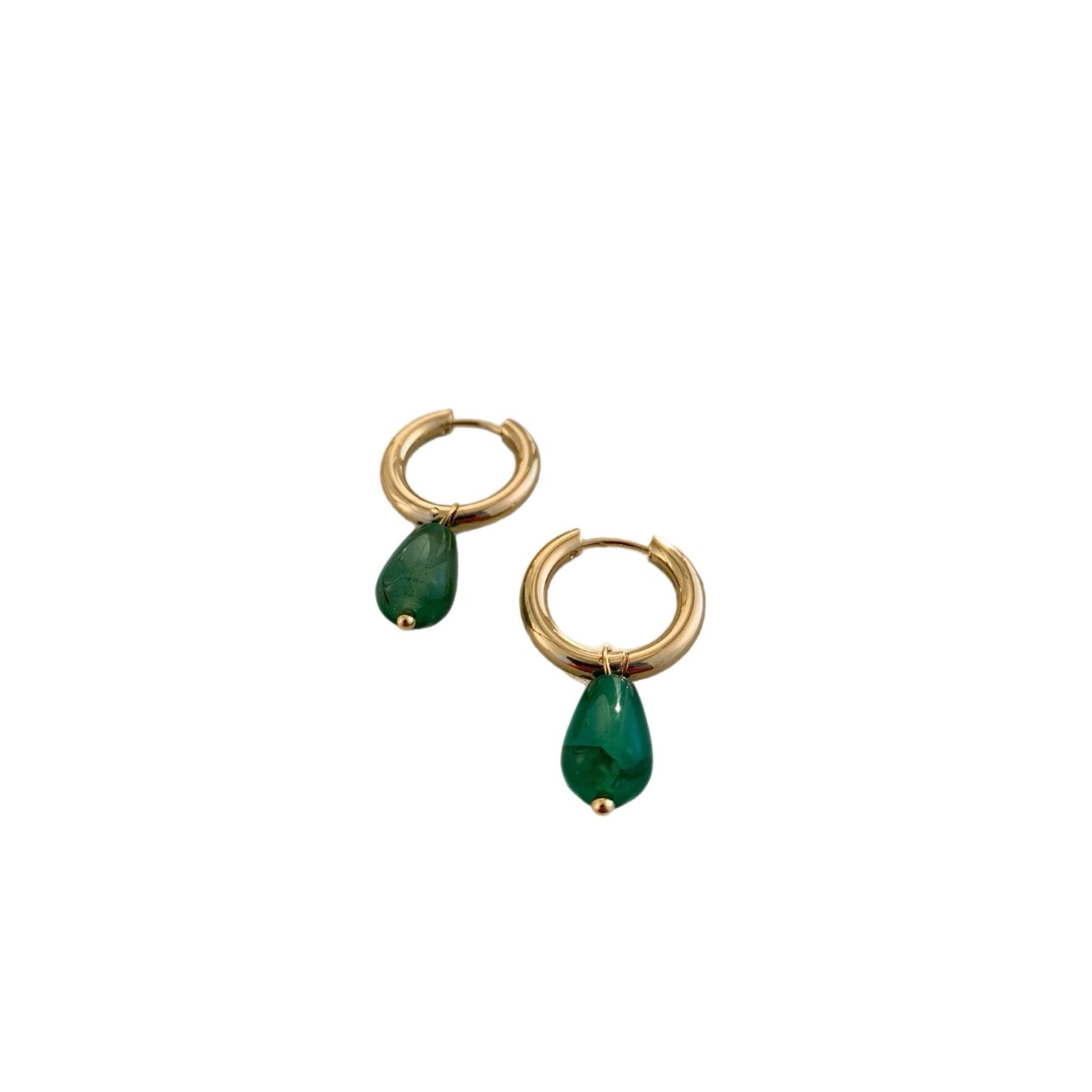 Green Drop Hoops
