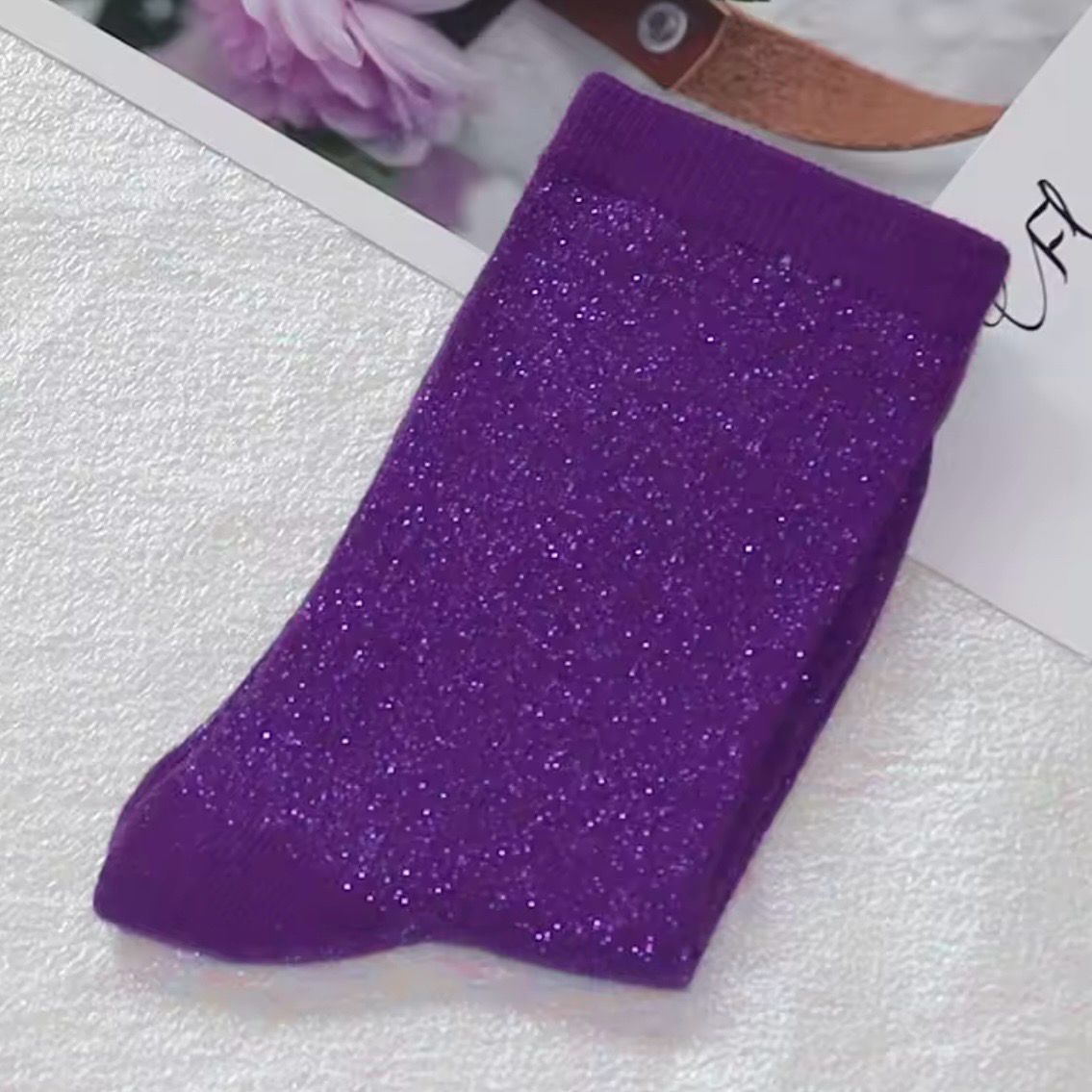 Purple Sparkle Socks
