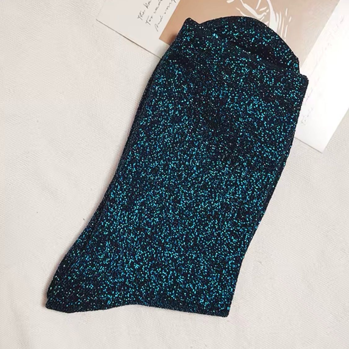 Ocean Blue Sparkle Socks