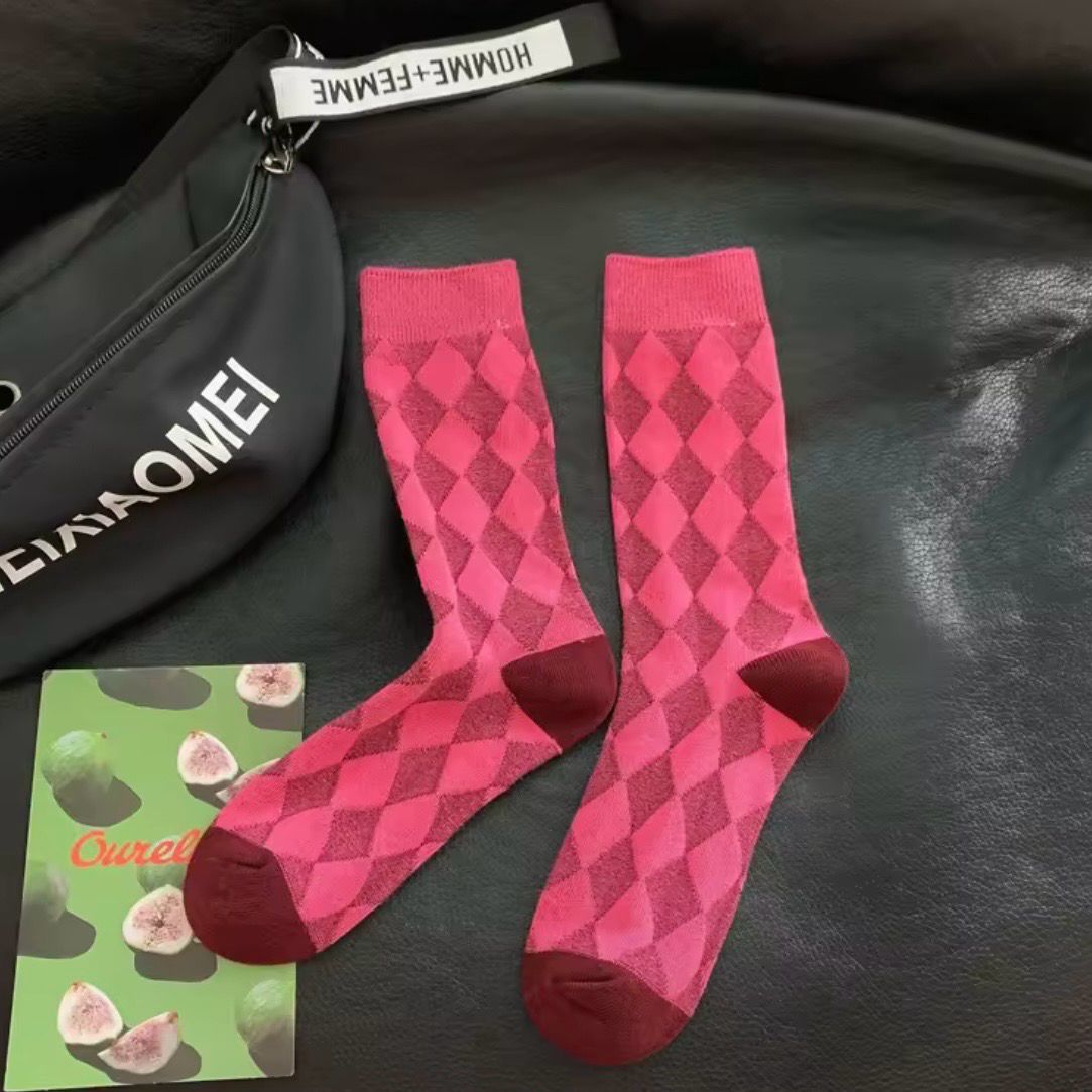 Fucsia Rombos Socks
