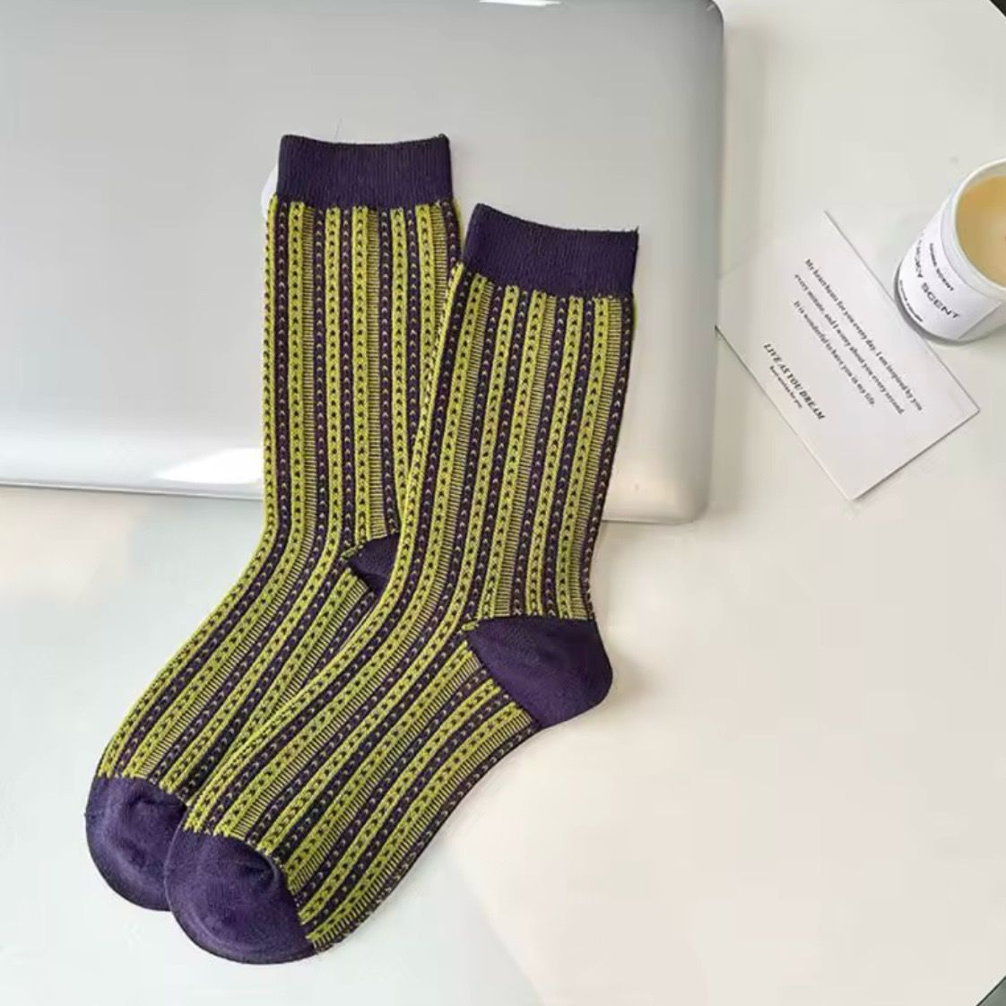 Lemon Purple Socks