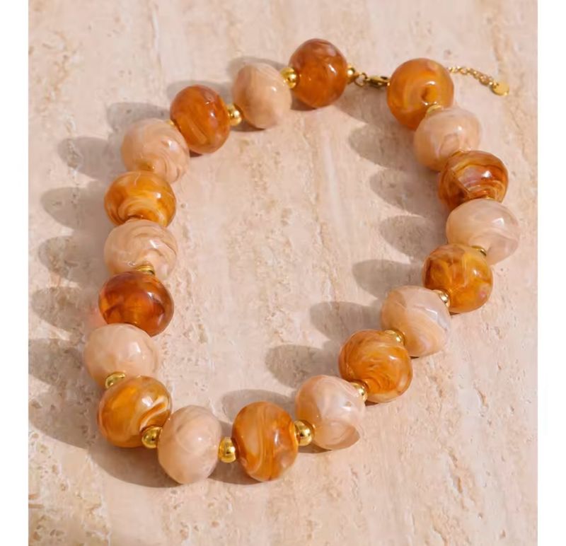 Brown Resin Round Necklace
