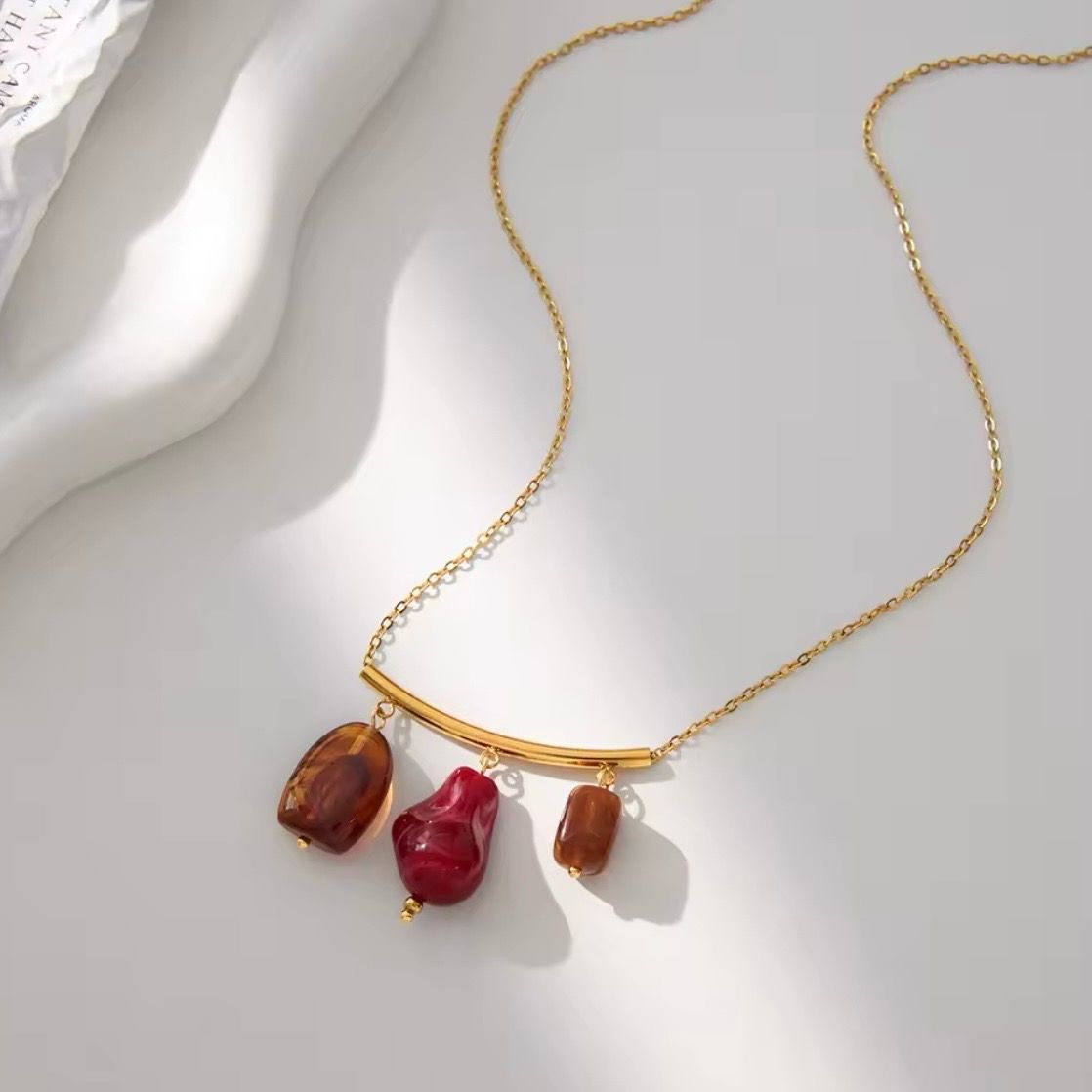 Long Resin Sweater Necklace