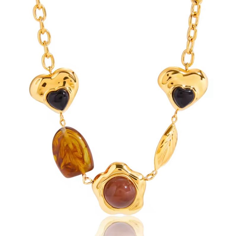 Resin Natural Red Agate Stone Pendant