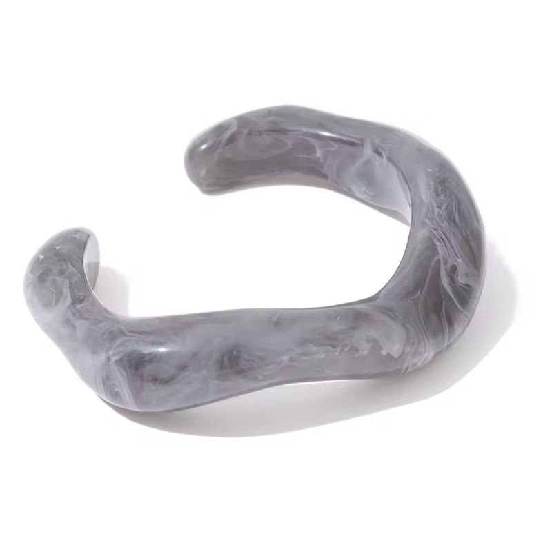 Gray Resin Trendy Cuff Bracelet