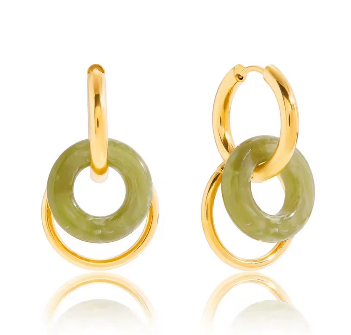 Green Drops Earrings