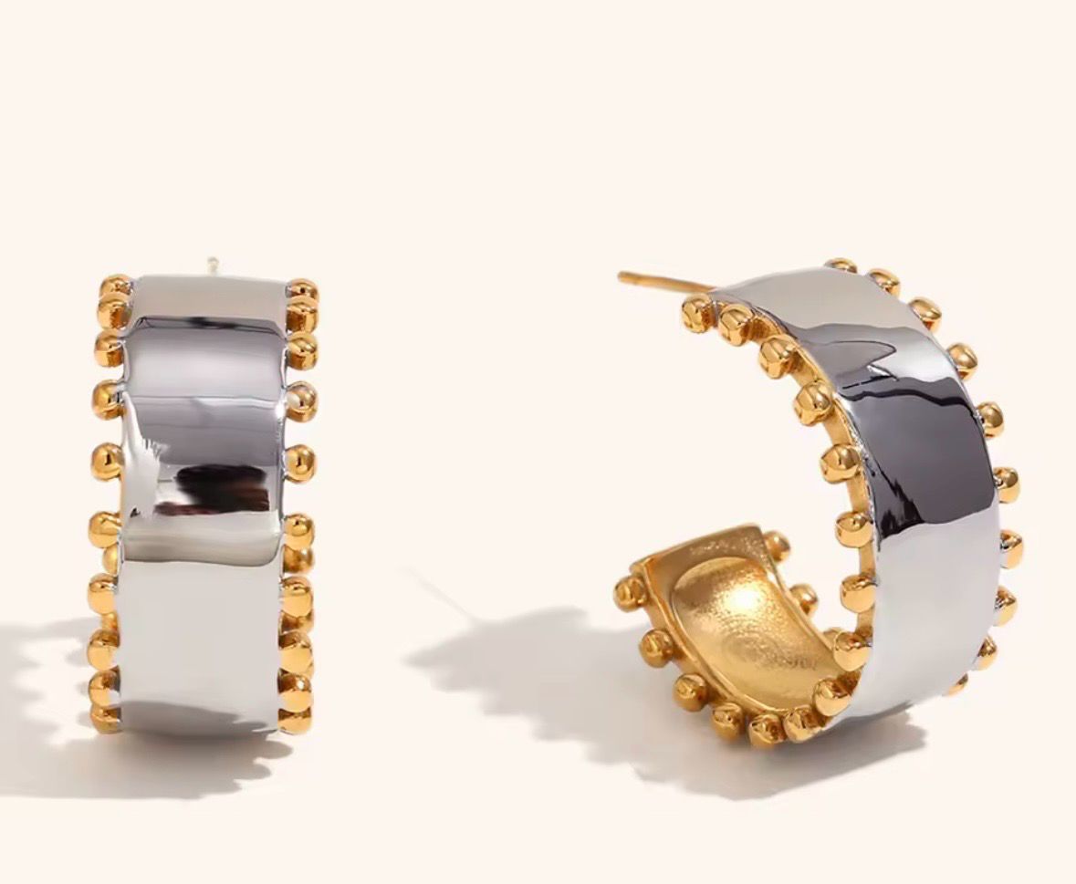 Silver-Gold Hoops