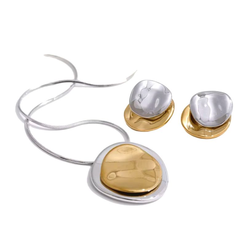 Oval Silver Gold Set