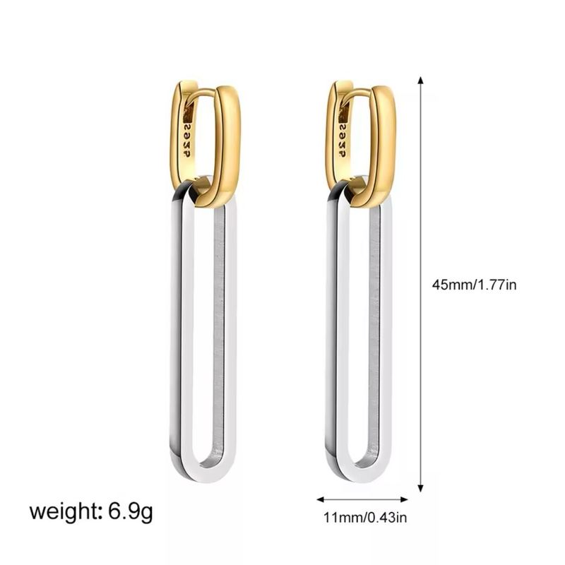 Silver Gold Minimalist Earrings