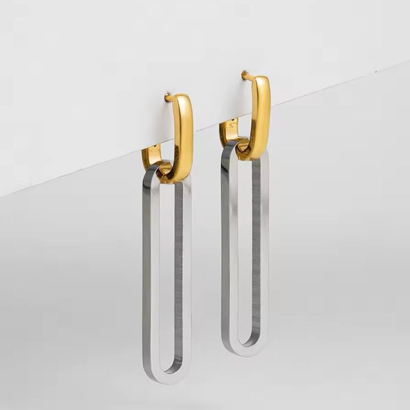 Silver Gold Minimalist Earrings