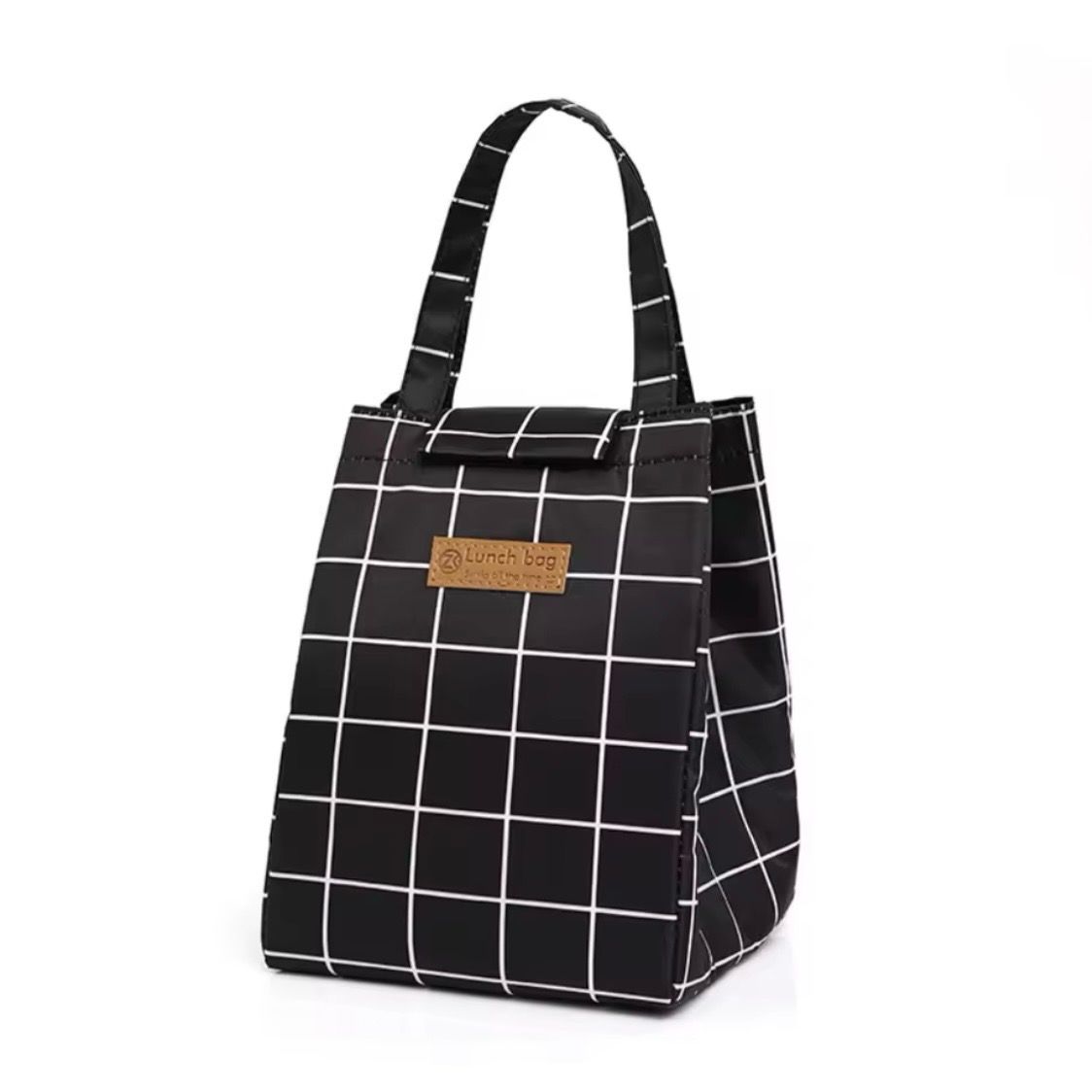 Black Squares Thermal Lunch Bag